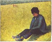 Georges Seurat Auf einer Wiese sitzender Knabe Germany oil painting artist